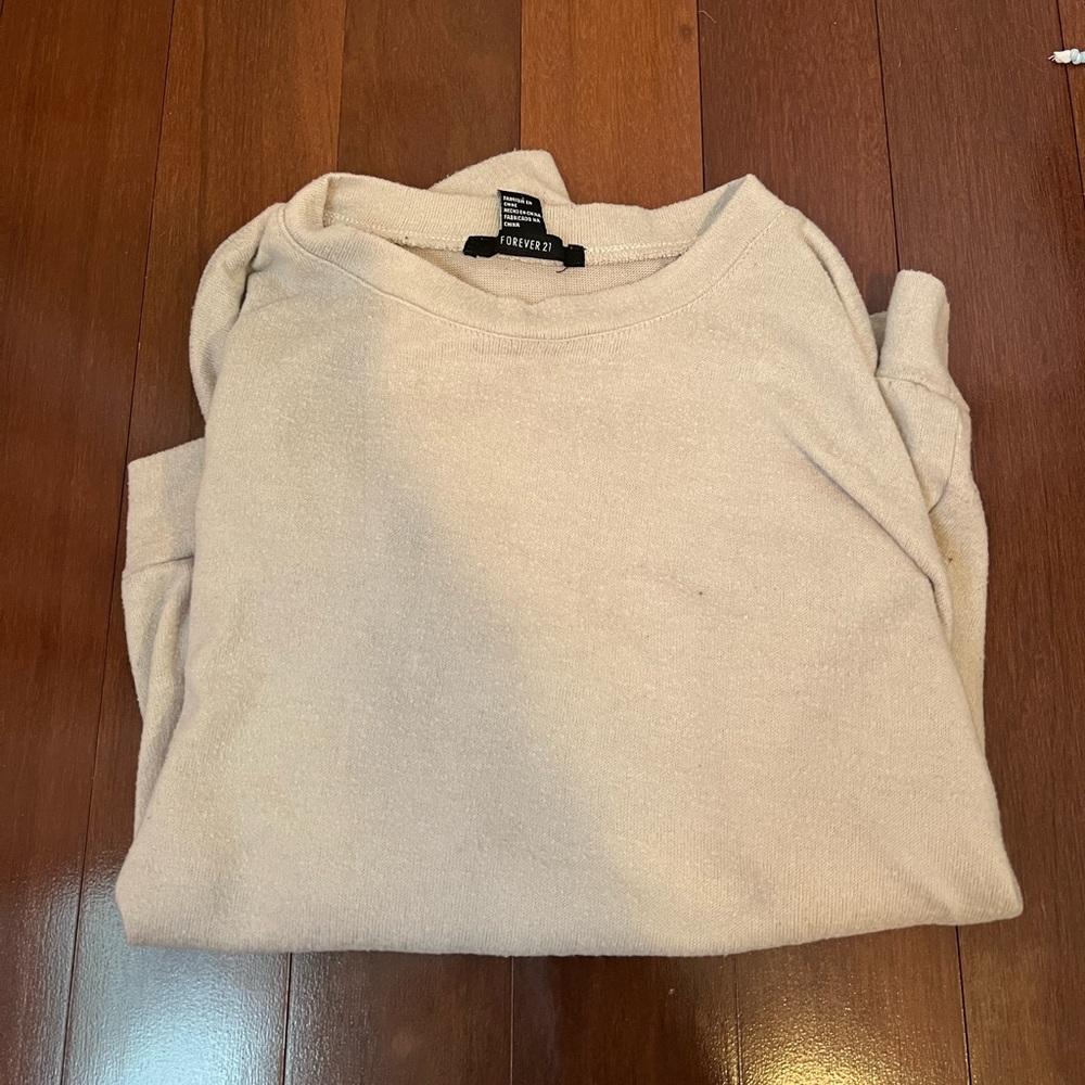 Cream Forever 21 long-sleeve top